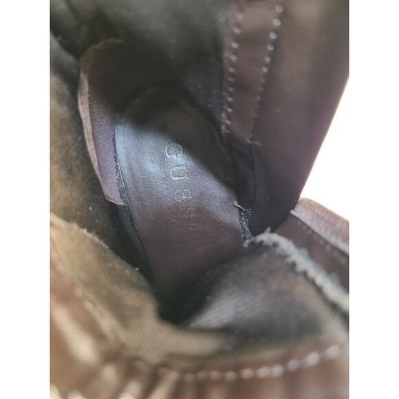 Guess Lace-Up Combat Boots Size 5.5 Brown Heeled Ankle Booties Gold Hardware - Picture 7 of 7